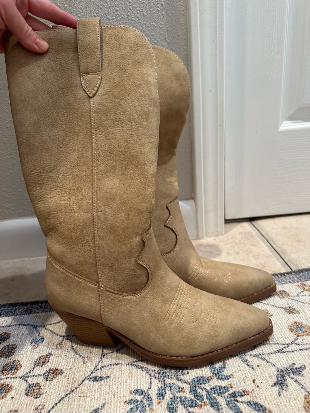 Women's Tan Western Mid-Calf Boots